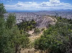 Vue sur Athènes depuis la colline des Muses.