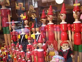 Pinocchio de bois, Florence.