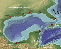 Carte du Golfe du Mexique