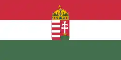 Drapeau du Royaume de Hongrie de 1874 à 1896.
