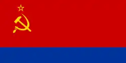 Drapeau de la RSS d'Azerbaïdjan de 1952 à 1956.