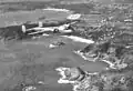 Un de Havilland DH.95 Flamingo en vol au-dessus de Porteley Bay pour le compte de Jersey Airways, en juin 1939.
