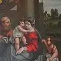 Église de Flavignac : tableau dit « La Sainte-Famille », Jérôme Granaud, Limoges, 1686 (détail).