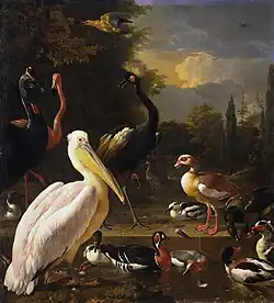 Melchior d'Hondecoeter, La Plume flottante.