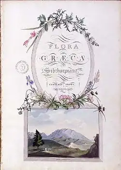Frontispice de la Flora Graeca de John Sibthorp