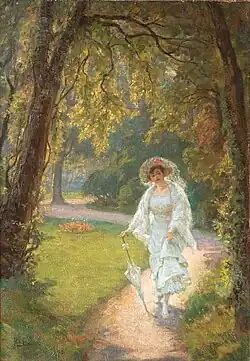 Dame dans un parcCollection privée