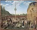 Fête de village. Le Mât de Cocagne.