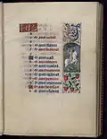 Mai : Jeune homme nu à cheval (enluminure marginale, fol.5r).