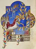 La Vierge bénie par son fils le Christ entourés des anges et des saints