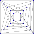 Graphe de Folkman, plus petit graphe semi-symétrique, à 20 sommets.