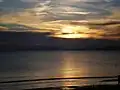 La partie nord-ouest du golfe de Follonica au coucher de soleil.