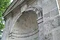 Voûte en coquille appareillée en panache d'une niche, fontaine de Montreuil, rue du Faubourg-Saint-Antoine (Paris).