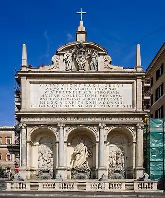 Fontana dell'Acqua Felice de Rome, 1585, par Domenico Fontana.