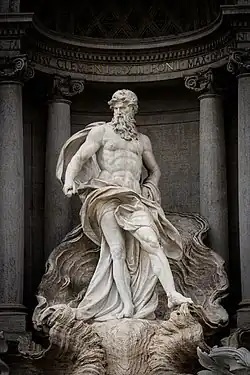 Le dieu Océan de la fontaine. Février 2018.