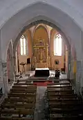 La nef de l'église vue de la tribune.