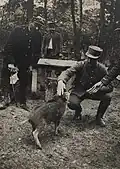 Guigui, das von den Artilleristen gezähmte Wildschwein