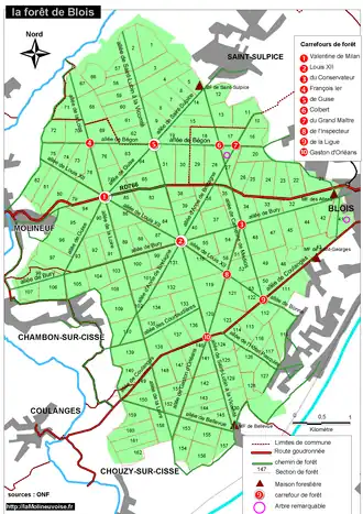Carte de la forêt de Blois (ONF)