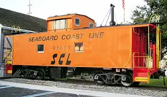 Cambuse classe M-6 du Seaboard Coast Line Railroad exposée au Mulberry Phosphate Museum, Mulberry, Floride.