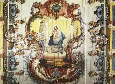 Antônio da Costa Nascimento, plafond de l'église de Notre Dame du Rosaire de Pirenópolis&nbsp;(pt) (n. d., perdu dans un incendie).