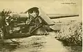 Canon de 6 pouces M1900 sur un affût  M1900, probablement à Fort Getty.