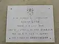 Plaque à la mémoire de Ernest Loth, au Fort Barraux, Barraux