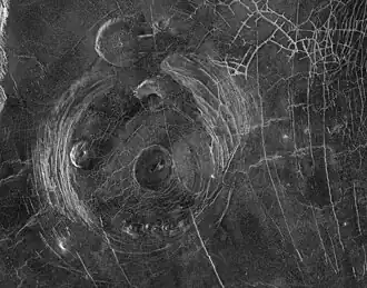 Image radar de la surface de Vénus montrant la Fotla Corona