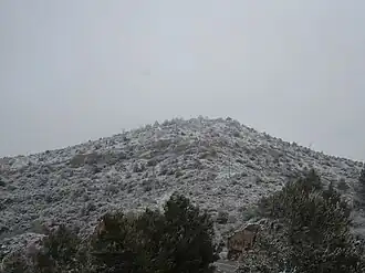 Vue de la montagne en hiver.