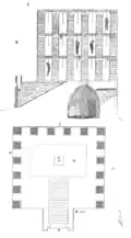 Coupe et plan selon le même.