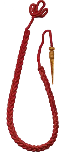 La fourragère à la couleur du ruban de la Légion d'honneur.