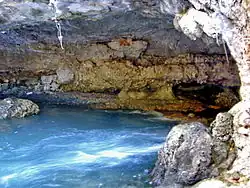 Grotte-exsurgence de la Foux de Saint-Cézaire, après un orage intense.