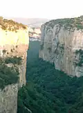 Canyon d'Arbaiun depuis la route de Lumbier à Navascués.