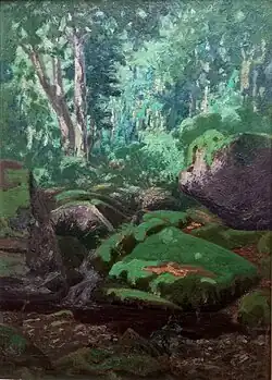 Rochers dans la forêt de Safroy - Fresse. 1941.