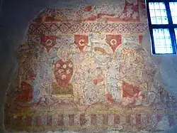 Une des fresques du XIVe de la chapelle.