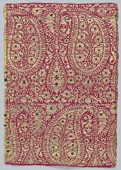 Fragment de textile comportant des Boteh, Iran, XVIIIe&nbsp;siècle