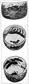 Vue d'une coupe en verre issue de fouilles archéologiques.