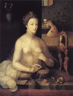 La Dame à sa toilette, Anonyme (2e moitié du XVIe siècle, Worcester, Museum of Art).