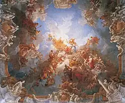 L'Apothéose d'Hercule, de François Lemoyne, au plafond.
