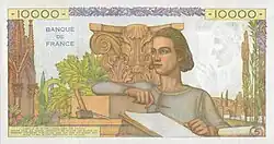 10&nbsp;000&nbsp;francs Génie français, Face verso
