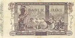 5 000 francs Flameng, Face verso