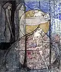 Femme debout derrière le soleil.