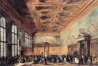 L'Audience accordée par le doge de Venise dans la salle du Collège au palais ducal, musée du Louvre Paris