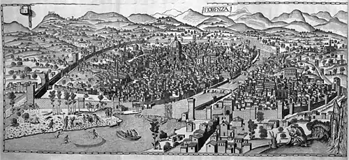 Vue de Florence par Francesco Rosselli, années 1480.