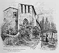 Restes de la première église au XIXe et XXe siècles, dessiné par Joannès Drevet (1854–1940).