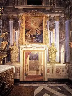 Capilla del Milagro, monastère des Déchaussées royales, Madrid. Peinture murale, réalisée en collaboration avec Dionisio Mantuano.