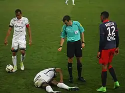 Frank Schneider lors d'un match Caen-Montpellier