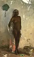 Frank Buchser : Esclave nue au tambourin (1880)