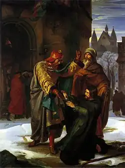 Alfred Rethel, Reconciliation d'Otton Ier et de son frère Henri en 941 à Francfort-sur-le-Main (1840).
