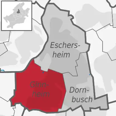 Carte situant le quartier (en rouge) au sein l'arrondissement (en gris foncé) et du reste de la ville (en gris clair)