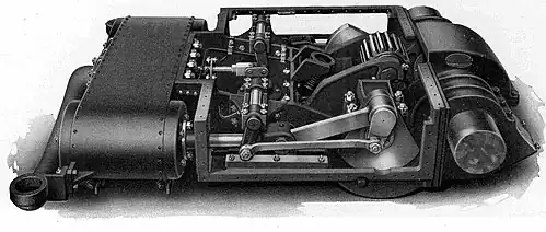 Moteur d'appoint dit « booster » installé sur certains bissels, et utilisé uniquement pendant les phases de démarrage de la locomotive.
