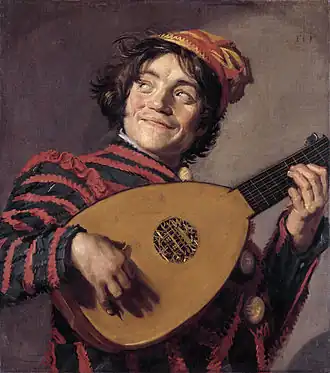 Bouffon au luth, v.1623-1624, huile sur toile, 70&nbsp;x 62&nbsp;cm (musée du Louvre, Paris).